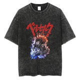 Men Streetwear Vintage Black Tshirt Harajuku Japanese Anime