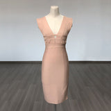 Women Evening Dress Tight Bandage One-Piece Dress Hollow Sexy Hip Skirt