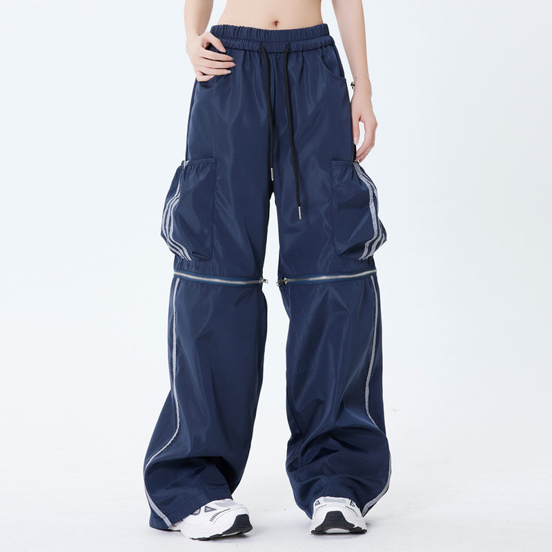 Men Sweatpants Zipper Stitching Detachable Two-Way Pants Cargo Pocket Long Pants