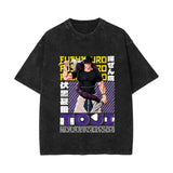 Anime Washed Retro Short Sleeve T-Shirt