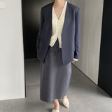 Women Knitted Skirt Autumn and Winter Simplicity Skirt Straight Skirt