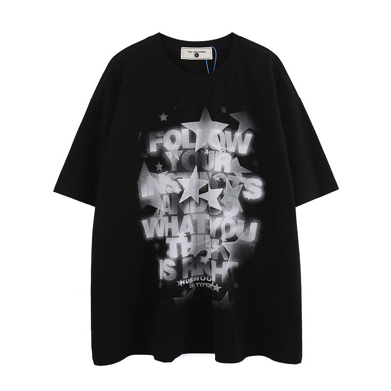 Men T Shirt XINGX Graffiti Printing Couple Short Sleeve T-shirt
