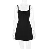 Women Dresses Sexy Lacing Slim Fit Skirt Sling Dress (Bla0420)