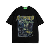 Men T Shirt Summer Retro Alphabet Embroidered Short Sleeve T-shirt