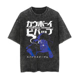Washed summer retro t-shirt rap men's and women's short sleeves