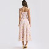 Women Dresses Floral Skirt Sling Summer Two-Piece Set Dress