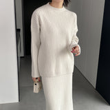Women Knitted Two-Piece Set Autumn and Winter Suit Skirt Z822