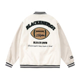 Unisex Jacket Autumn Pu Stitching Rugby Jacket