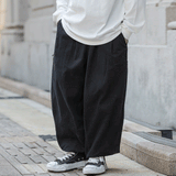 Men Sweatpants Solid Color Overalls Men's Retro Loose Wide Leg Pants Casual Pants