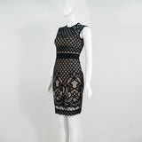 Women's Evening Dress Hollow Lace Dress Sexy round Neck Sleeveless Hip Skirt