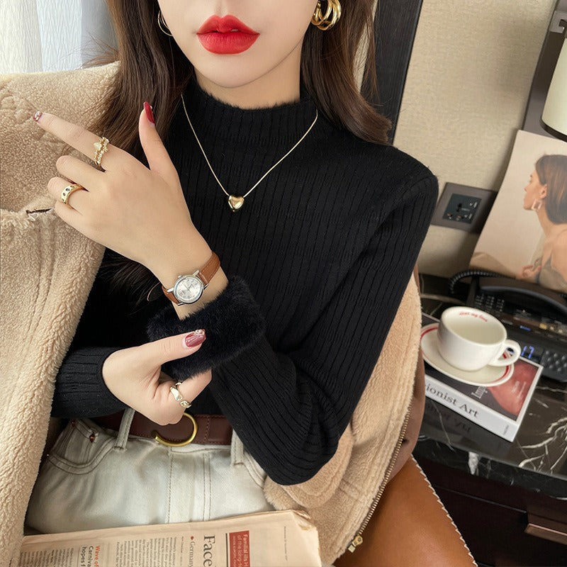 Women Knitwear Autumn and Winter Turtleneck Slim Knit Bottoming Shirt