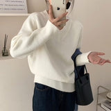 Women Knitted Pullover Vintage Autumn and Winter Loose Knitwear