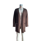 Women Knitted Sweater Mid-Length Long Sleeve Cable-Knit Sweater Cardigan