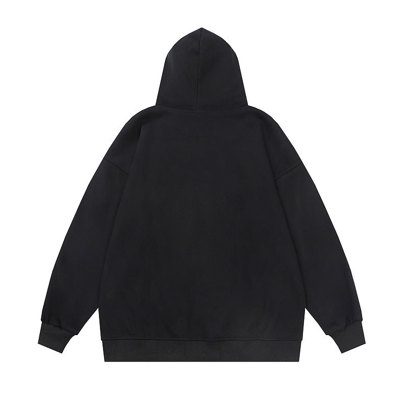 Men Hoodie Retro Dark Printed Hoodie Oversize Baggy Coat