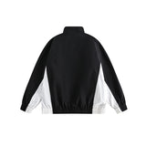 Unisex Jacket Spring and Autumn Vintage Sports Jacket for Men and Women Couple Splicing Coat