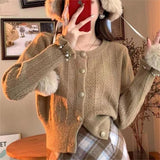 Women Knitted Cardigan Fall/Winter Slim Short Knitted Cardigan Sweater Women's Coat