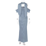 Women Dresses Summer Sexy Backless Zipper Tube Top Dress
