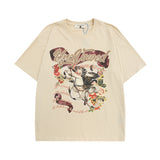 Men T Shirt Angel Oil Painting Printing Couple Short Sleeve T-shirt