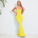 Women Date Dress Summer Sexy Slim Strap Fishtail Skirt