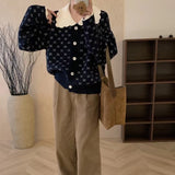 Women Knitwear Fall and Winter Lapels Sweater Women's Loose Cardigan