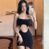 Women Dresses Summer Sexy Backless Hollow Slim Fit Dress