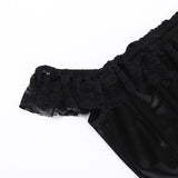 Women Tops Summer Slim Fit T-shirt Sexy Lace Top