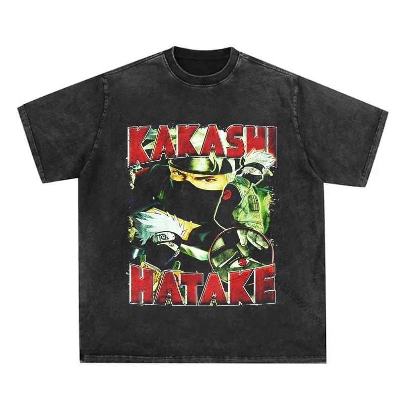 2024Men Short Sleeve T Shirt Naruto Anime Print Vintage