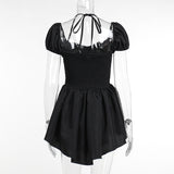 Women Tops Spring Dress Puff Sleeve Dress