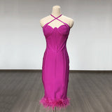 Women's Evening Dress Backless Tight Skirt Bandage Dress