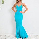 Women Date Dress Summer Sexy Slim Strap Fishtail Skirt