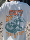 Surf Up Take It Easy Printed Tshirt Women Hip Hop Summer Top