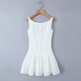 Women Dresses Summer Lace Sleeveless Backless Dress Sexy Skirt (Xds0414)