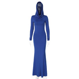 Women Dresses Fall Slim Fit Hooded Long Sleeve Dress