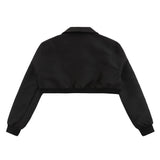 Women Jacket Zipper Decorations Short Work Clothes Jacket Lapel Cardigan Coat