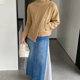 Women Winter Knitted Sweater Turtleneck Thick Sweater Autumn Winter Coat 8t3123