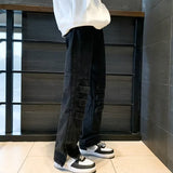 Men Jeans Spring Split Wide Leg Pants Loose Spring and Autumn Straight-Leg Pants