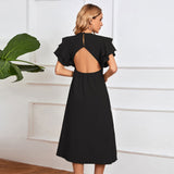 Women Dress Spring/Summer V-neck Sexy Backless Long Dress