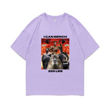 I Can Bench 225 Pounds Monkey Capybara Funny Graphic T-shirt