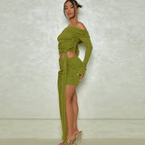 Women Co-Ord Set Autumn and Winter Two-Piece Suit Suit Long Sleeve Short Dress Suit
