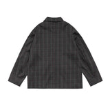 Unisex Jacket Autumn Plaid Double Breasted Suit