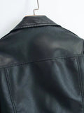 Women Leather Jacket PU Leather Women's Short Slim Jacket Motorcycle Leisure Leather Jacket