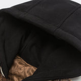 Unisex Winter Cotton Coat Winter Vintage Plaid Hooded Letters Baseball Uniform Jacket