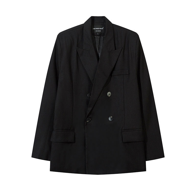 Unisex Vintage Shirt Black Blazer Men