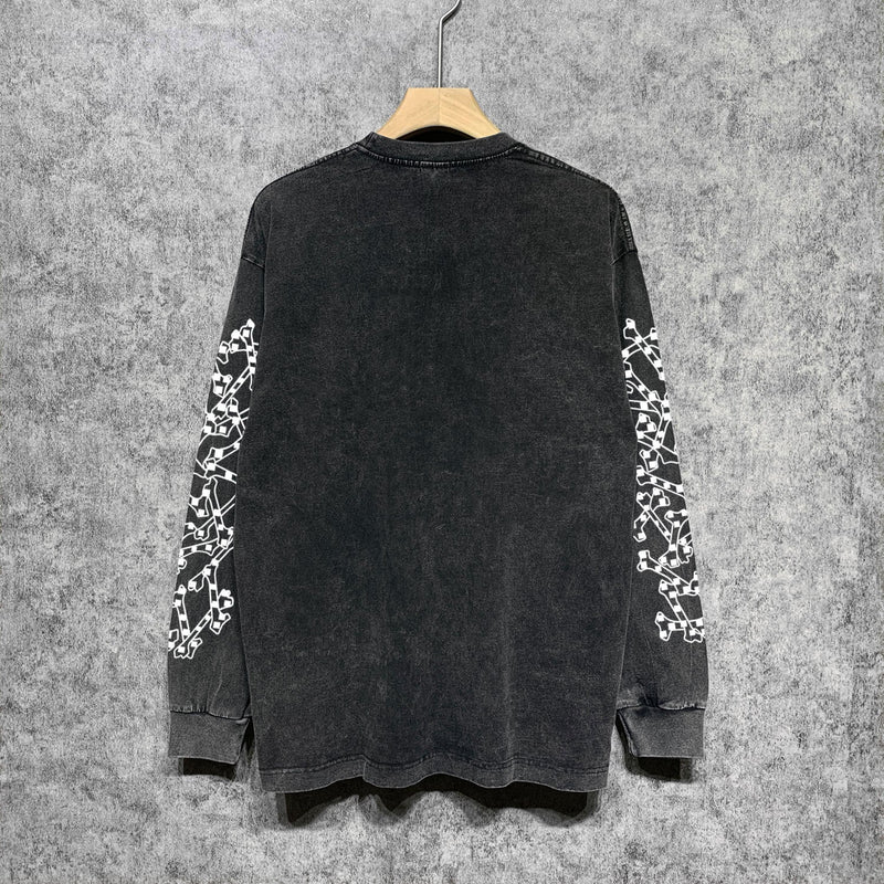 Amiri Long-Sleeve Shirt Personalized Printed Retro Long Sleeve T-shirt