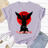 Print I Hate People Letter Women's Fashion Y2K Short Sleeve