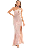 Women Evening Gown Sexy Backless Mesh Stitching Sequins Dress