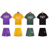 Denim Tears Outfit:T Shirt/Shorts (Separate Purchase Options) Short Sleeve T-shirt Men and Women Sports Shorts Suit