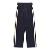 Men Sweatpants Side Striped Color Contrast Patchwork Sports Trousers