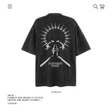 American vintage street T-shirt pure cotton retro men's and women's summer loose