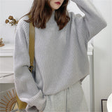 Women Knitted Pullover Turtleneck Autumn and Winter Loose Knitwear Top